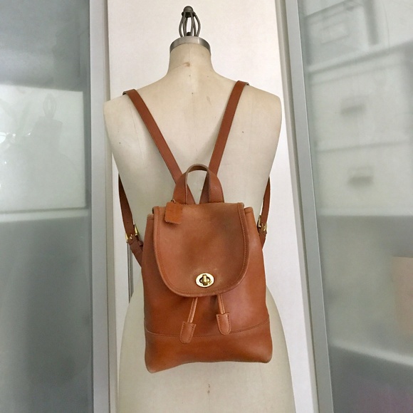 tan coach backpack